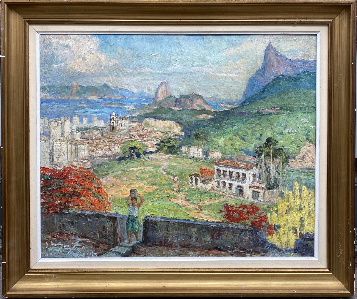 Leapoldo Gatuzzo (1887-1983) Brésil Vue de Rio de Janeiro -photo-2