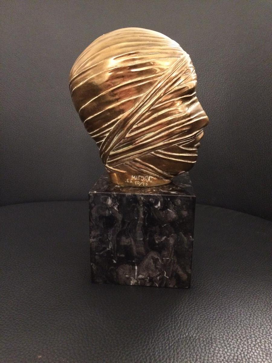 Igor Mitoraj Polish Sculpture Head Bandaged Poland Bronze-photo-2