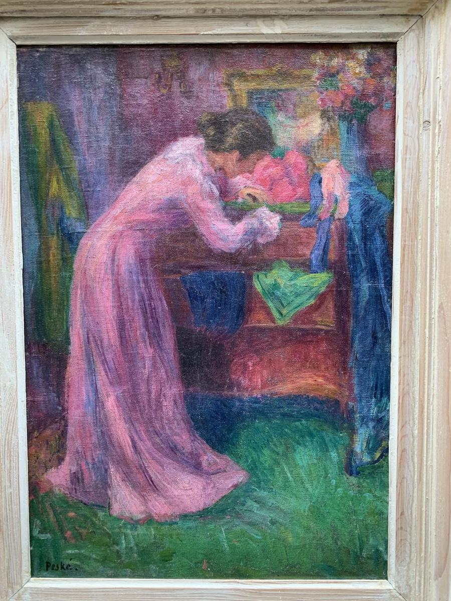 Jean Peske Femme Dans Un Intérieur Circa 1920 