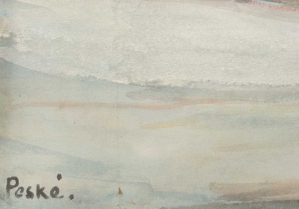 Jean Peske (golta 1870 - Le Mans 1949) The Park  Mixed Media  On Paper-photo-3