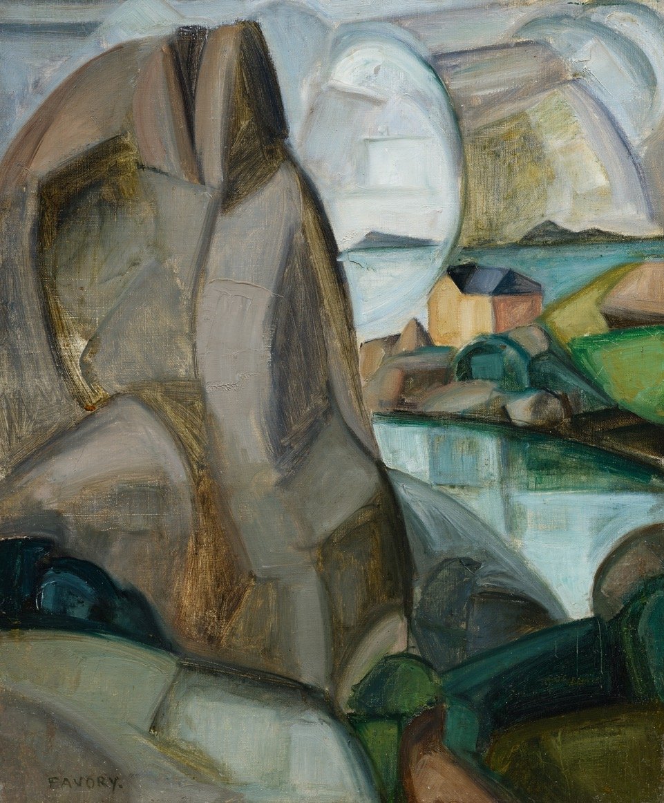 André Favory Ploumanach Les Rochers Gris Oil On Canvas