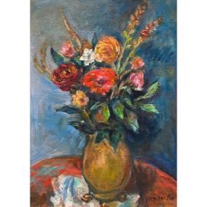 Eliahu (elias) Kohn (1906-1966) Fleurs Dans Un Vase Pologne