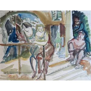 Henri Epstein (1892-1944) Les Prostitués Dans Une Ville De La Côte Méditerranéenne