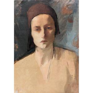 Adolf Milich (1884-1964) Woman With Headdress Poland