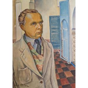 Oleg Teslar (1900-1952) Portrait d'Homme