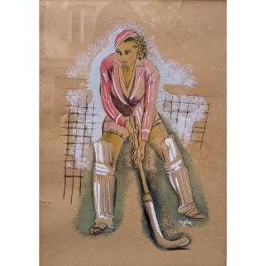 Milivoy Uzelac (1897-1977) joueuse de hockey