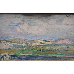 Michel Simonidy (1872-1933) Vue Sur Villeneuve Lès Avignon 