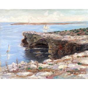 Francisco Roig Gutierrez (1882-1958)  Bord de mer vers Minorque 
