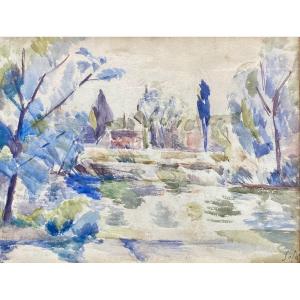 Léon Sola (XXème siècle) Paysage Cézannien 