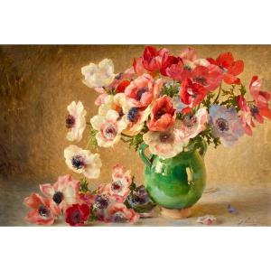 Émile Vernon (1872-1920) Nature morte aux anémones 