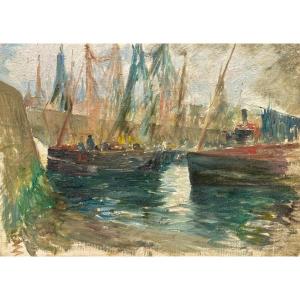 Constantin Kousnetzoff (1863-1936) Zhelnino Russie Le port de Concarneau 