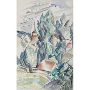 André Favory (1888-1937) Village cubiste  
