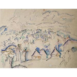 Lucie Cousturier (1876-1925) Vue à Macenta Guinée  