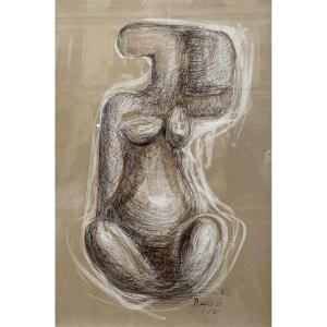 Boyan Raïnov (1921 Sofia - 2005 Antony) Bulgarie Silhouette sculpturale 