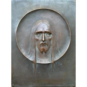 Étienne David (XIX - XX) Médaillon du Christ 