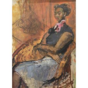Zygmund Schreter (łódź 1896 - Paris 1977) Poland Portrait Of A Young Mixed-race Woman