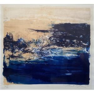 Zao Wou-Ki (Pékin 1920 - Nyon 2013) Chine Composition bleue