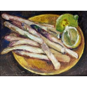 Georges A. De Pogedaieff (1897–1971) Russia Still Life With Asparagus 