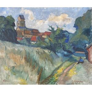 Eugène Konopatzky (lutsk, 1887–paris, 1962) Ukraine Landscape Of Wissous 