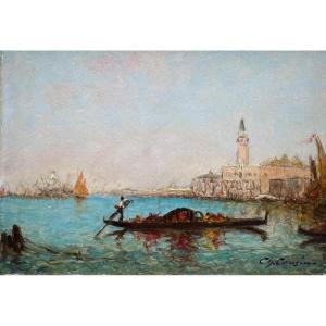 Charles Cousin (1807–1887) Gondolas In Venice 