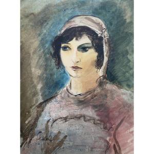 Adolphe Feder (Odessa 1886 - Auschwitz 1943) Portrait d'une demoiselle