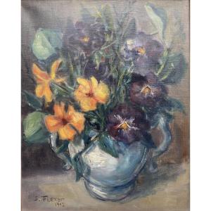 Samson Flexor (1907 Soroca - 1971 Sao Paulo) Brésil Bouquet de fleurs 