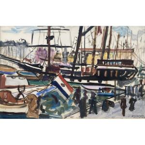 François Desnoyer (montauban 1894 – Saint-cyrien 1972) Old Port Of Marseille 