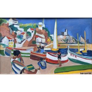 François Desnoyer (Montauban 1894 - Saint-Cyrien 1972) Port méditerranéen