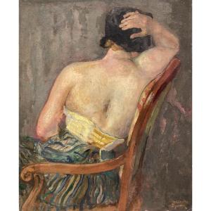 Tancrède Synave (1870, Paris – 1936, Paris) Portrait Of A Young Woman From Behind