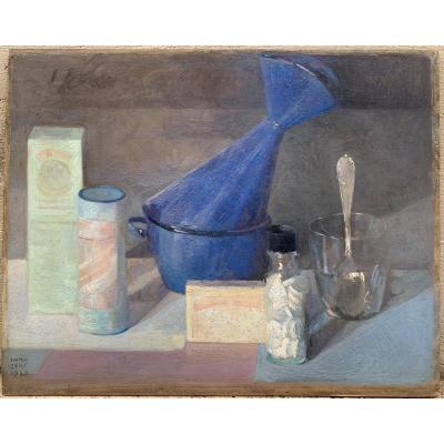 Iwan Cerf  (1883, Verviers– 1963, Paris) Nature Morte Au Verre à La Cuillère 1948