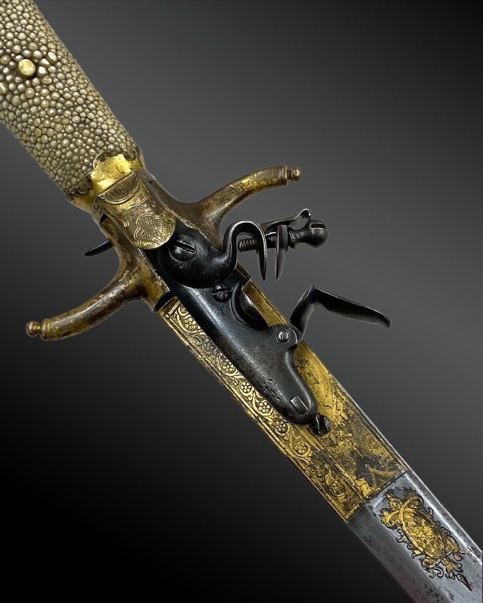System Dagger With Flintlock Pistol. Germany 18th Century-photo-3