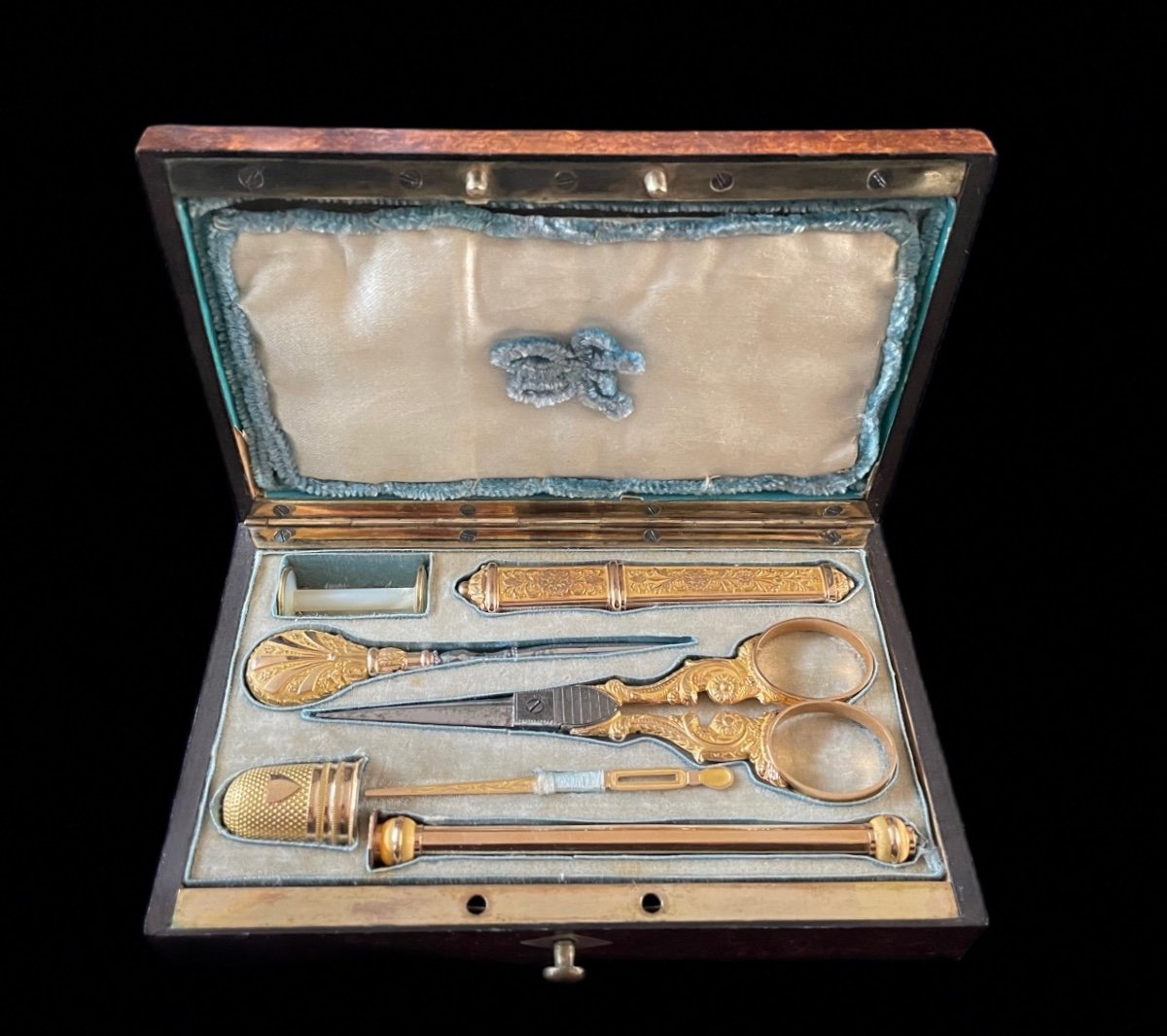 Mme De L, Luxurious Sewing Box With Gold Accessories, Paris, Louis XVIII Era