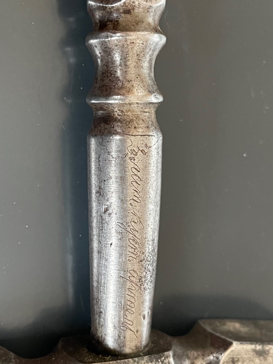 Canne En Fer Forgé damasquinée, 18 ème Siécle.-photo-6