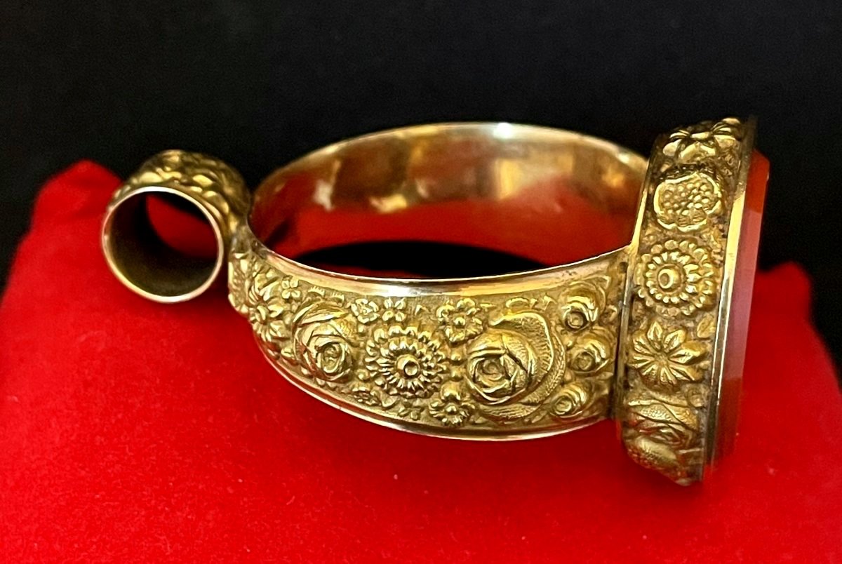 Large Episcopal Pendant Ring In Gold