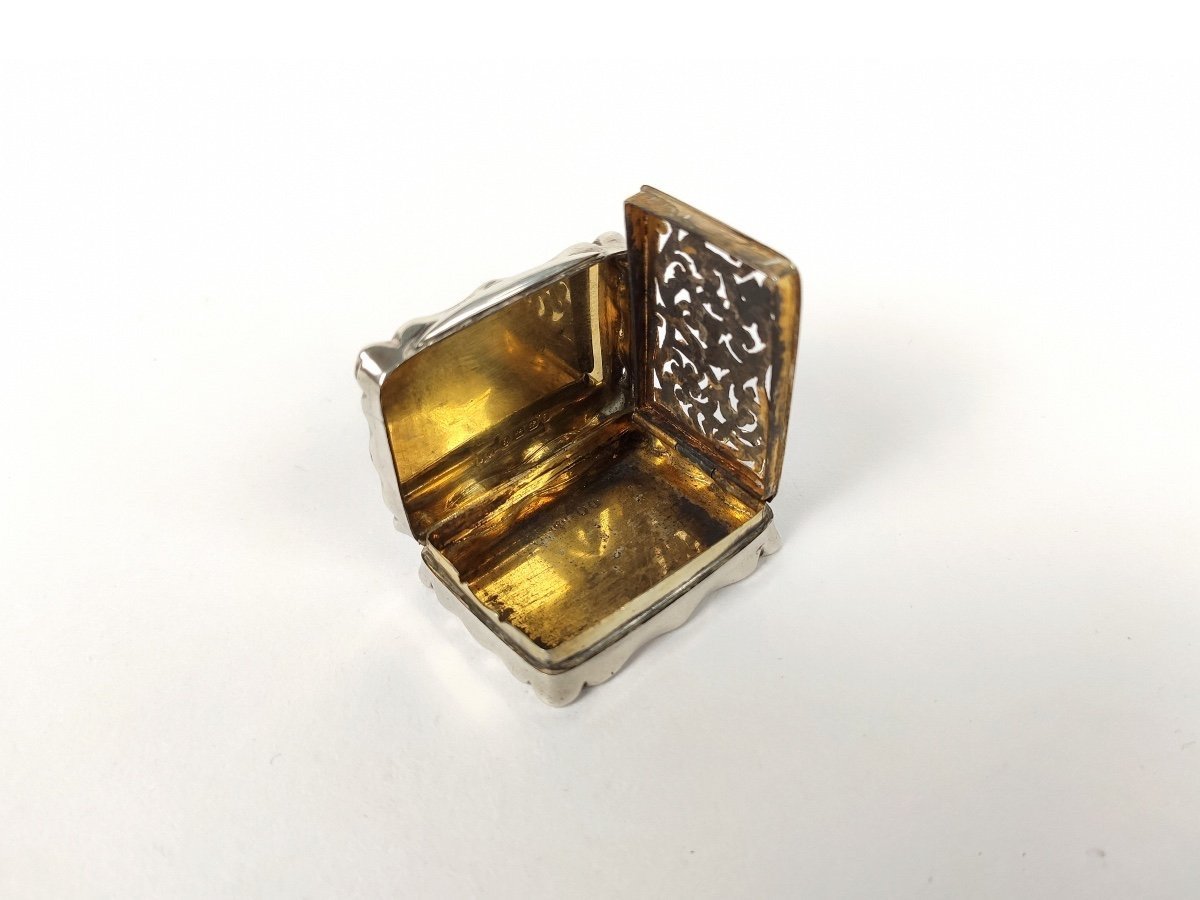 Vinaigrette En Argent Massif & Vermeil, 19 ème Siècle. -photo-2