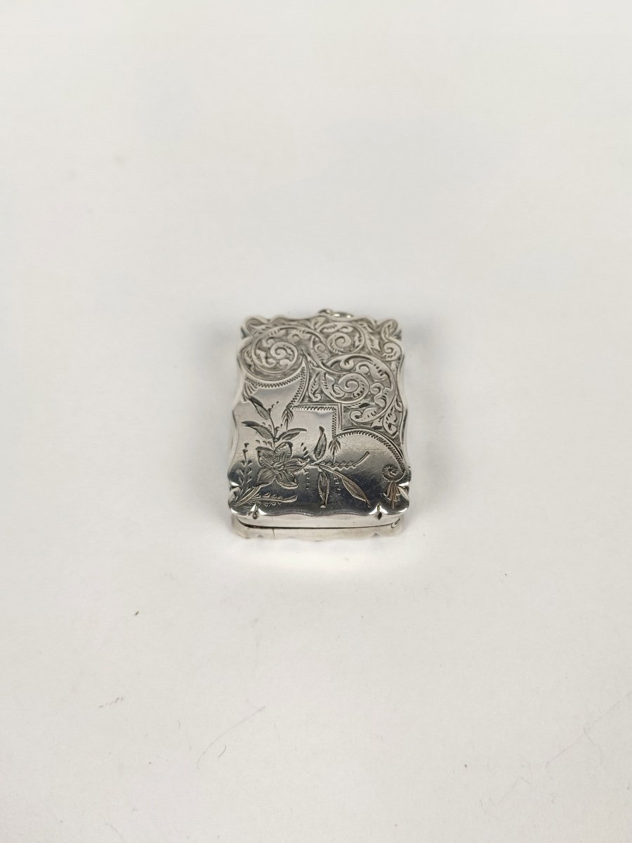 Vinaigrette En Argent Massif & Vermeil, 19 ème Siècle. -photo-4