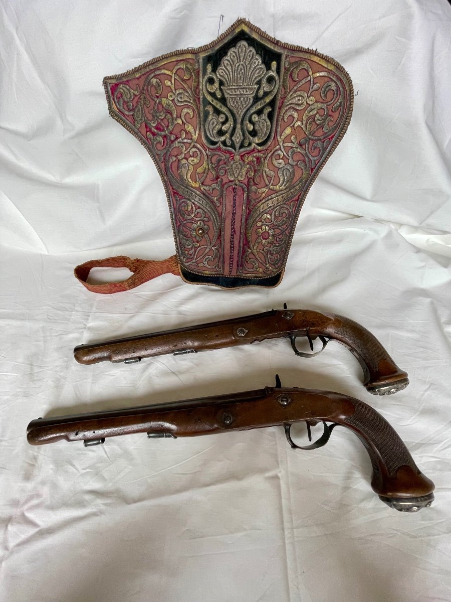Paire De Pistolets D´officier Type "officier Général" De Mamelouk Dans Son Kobourg-photo-8