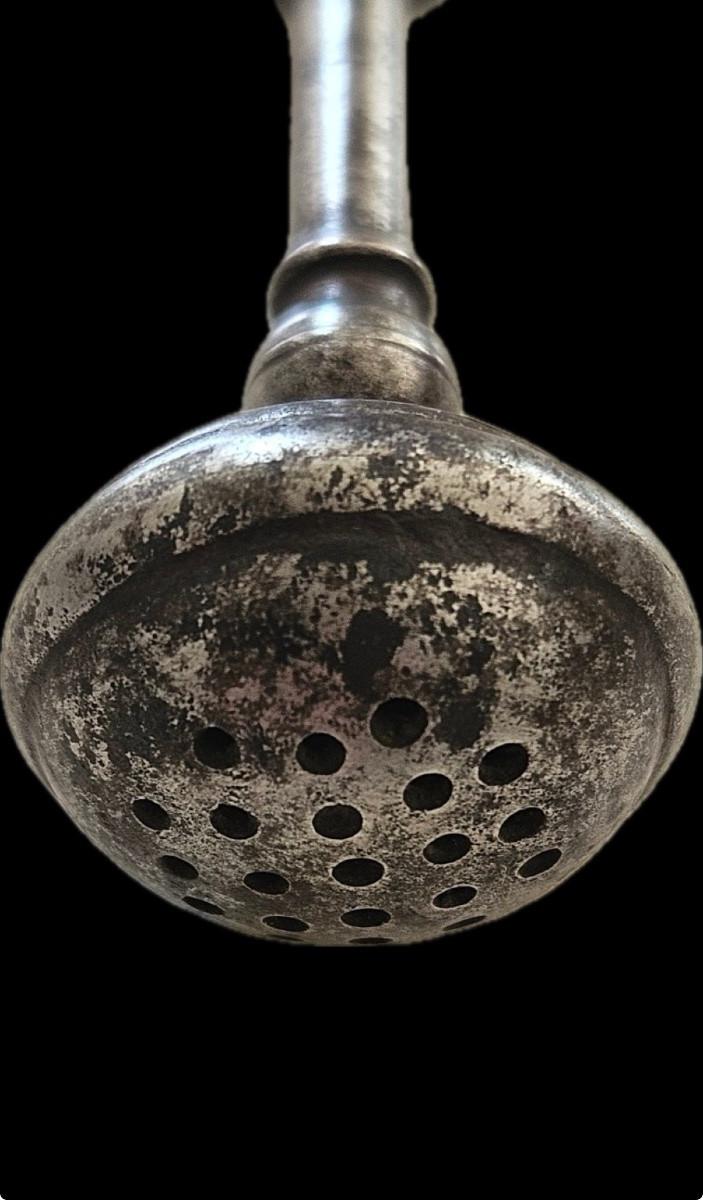 Sceau, Poudrier Et Clé à Secret En Fer Forgé Parsemé De Pointes D’argent Au Blason Du Pélican-photo-3