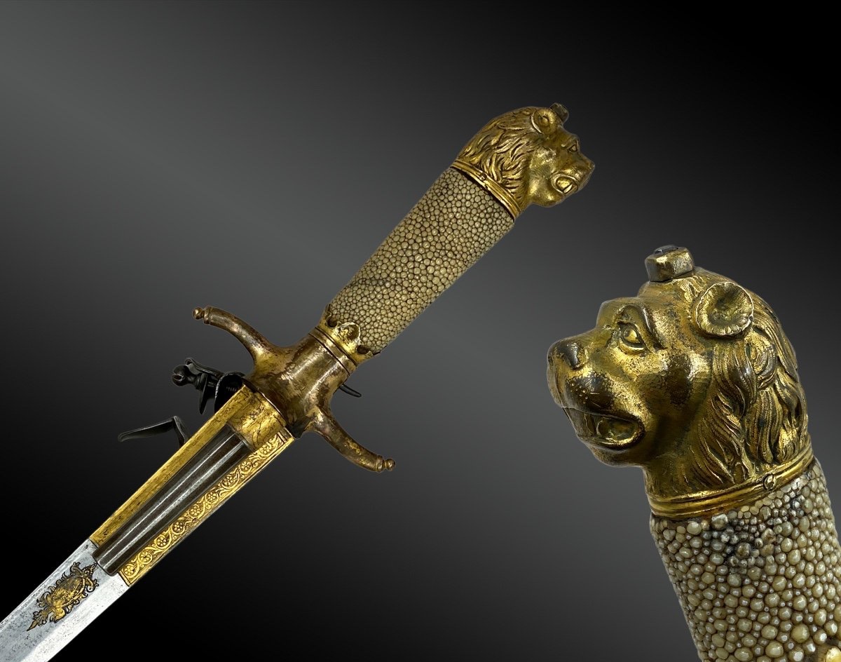 System Dagger With Flintlock Pistol. Germany, 18th Century-photo-2