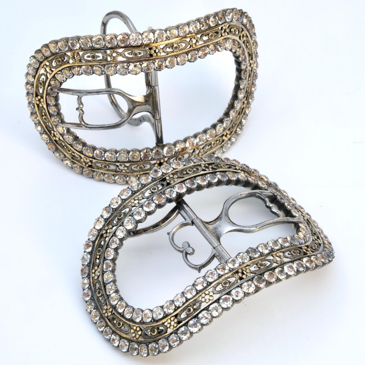 Paire De Boucles De Chaussures en Argent Et Vermeil, époque Louis XV-photo-2