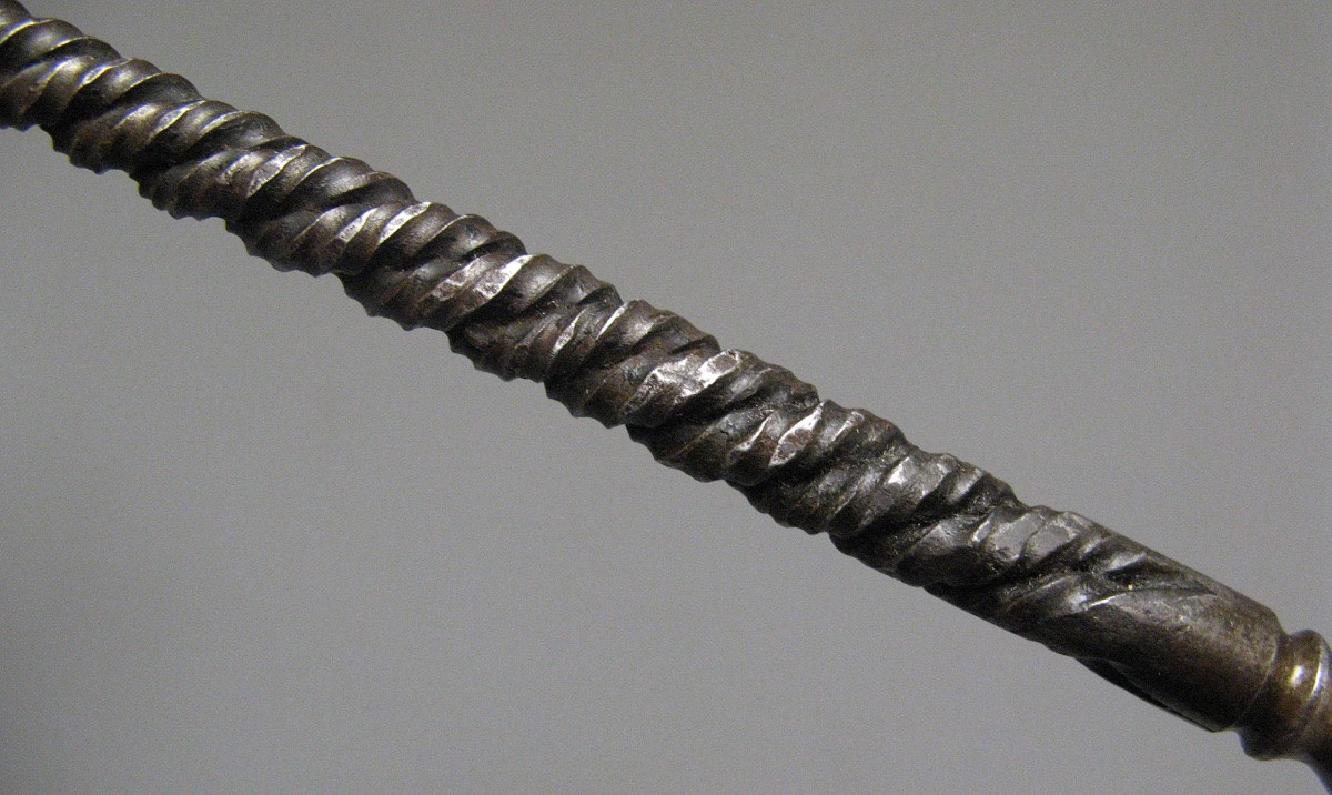 Marteau En Fer Forgé damasquiné, 18 ème Siécle.-photo-4