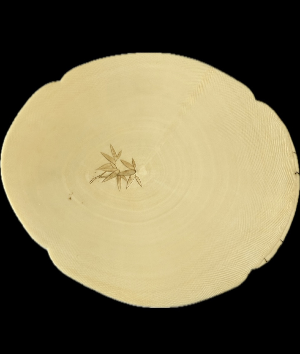 Plaque en ivoire sculpté – Deux tigres rugissants-photo-1