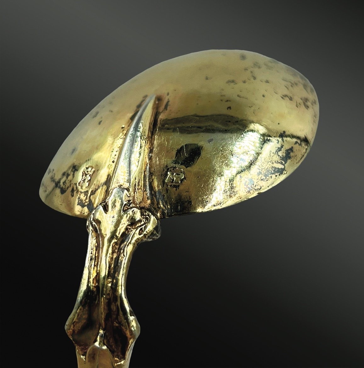 CUILLÈRE en vermeil à décor de buste de femme, France, XVIIème siècle-photo-3