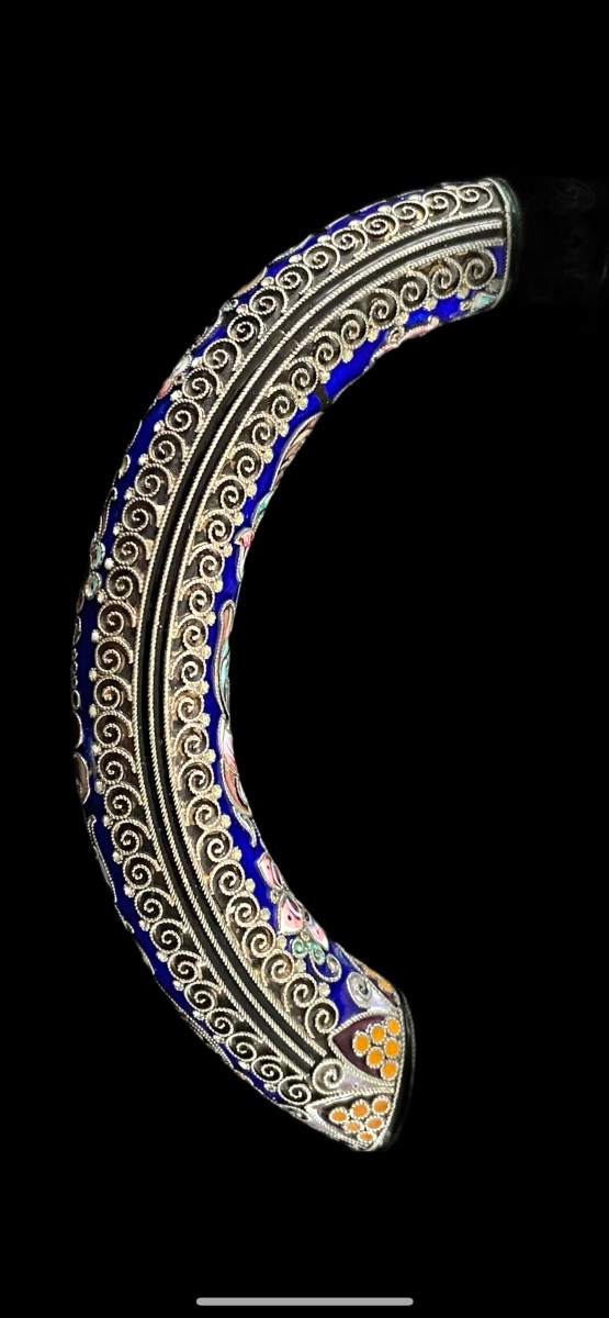 Manche en argent émaillé cloisonné (Russie, Moscou, 1908–1914)-photo-6