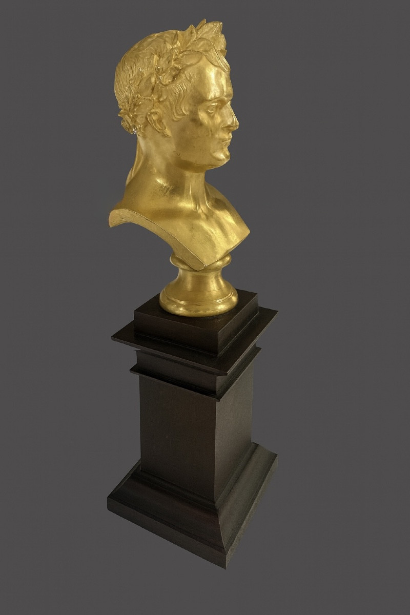 Bust Of Napoleon I In Gilded Bronze And Patinated Bronze – 19th Century-photo-2