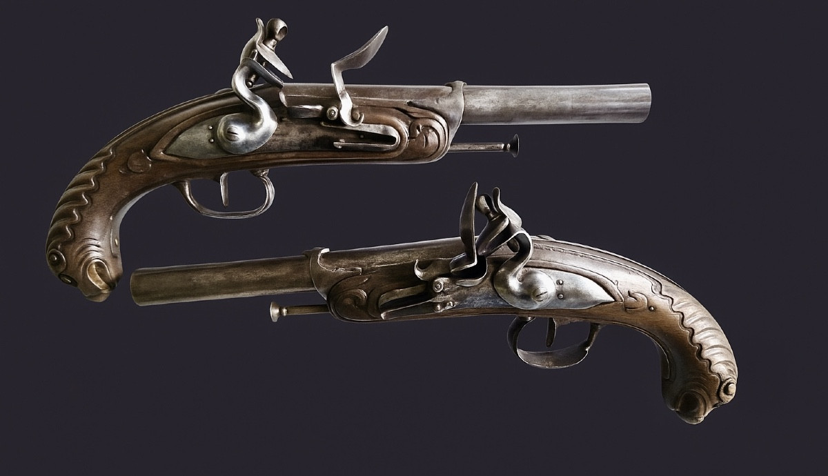 Pistols Signed Gillet In Tulle And Desaga – Circa 1770