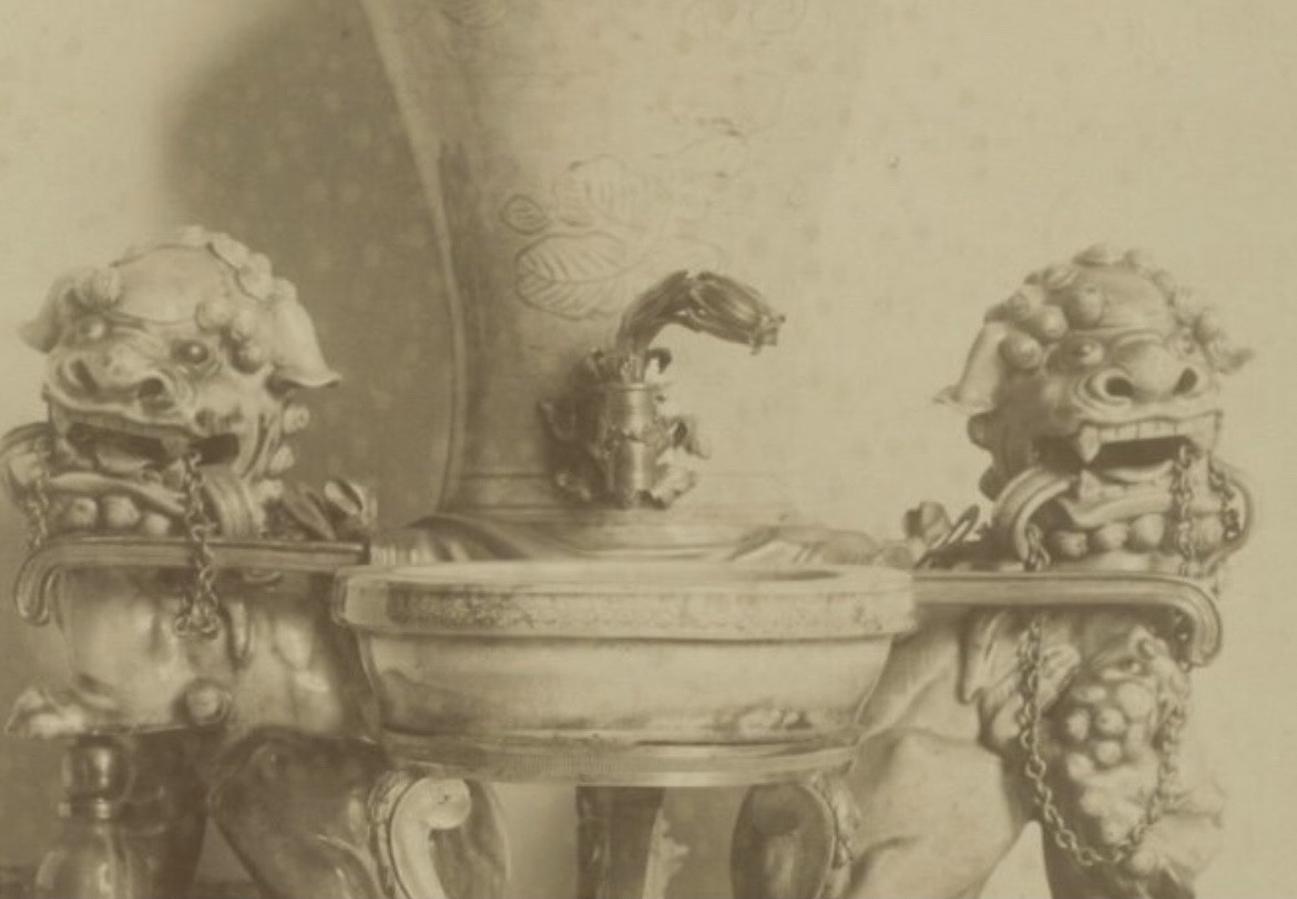 Fontaine à parfum en porcelaine et vermeil, époque Louis XV-photo-2