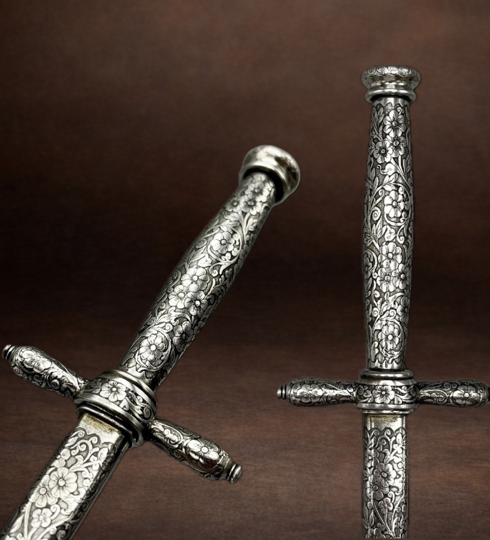 Stylet civil d’apparat en acier gravé – Italie du Nord, XVIIᵉ siècle-photo-2