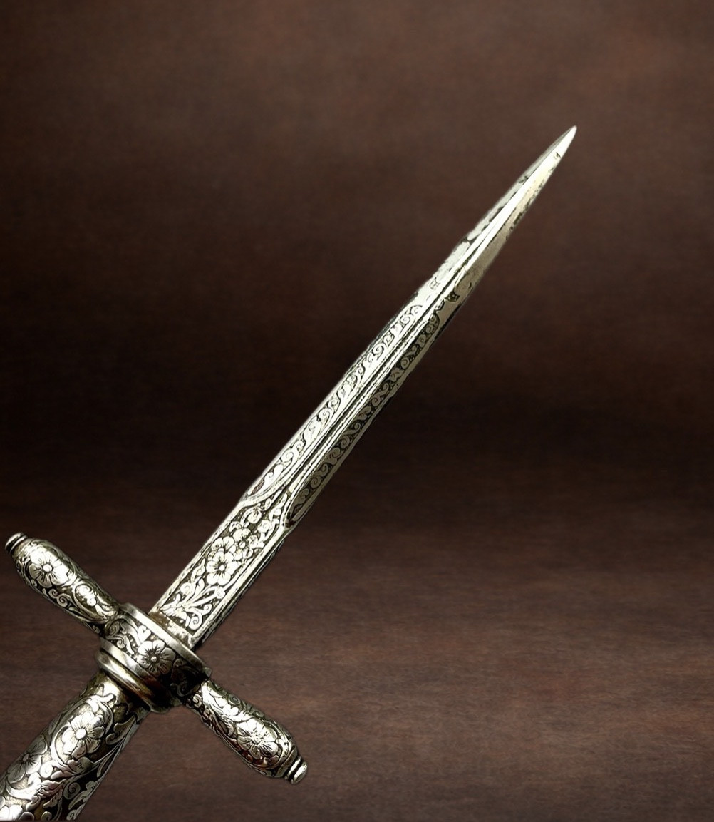 Stylet civil d’apparat en acier gravé – Italie du Nord, XVIIᵉ siècle-photo-3