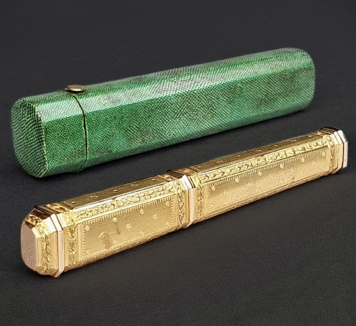Gold Wax Case In Its Galuchat Box  Paris, Pre-revolutionary Era.
